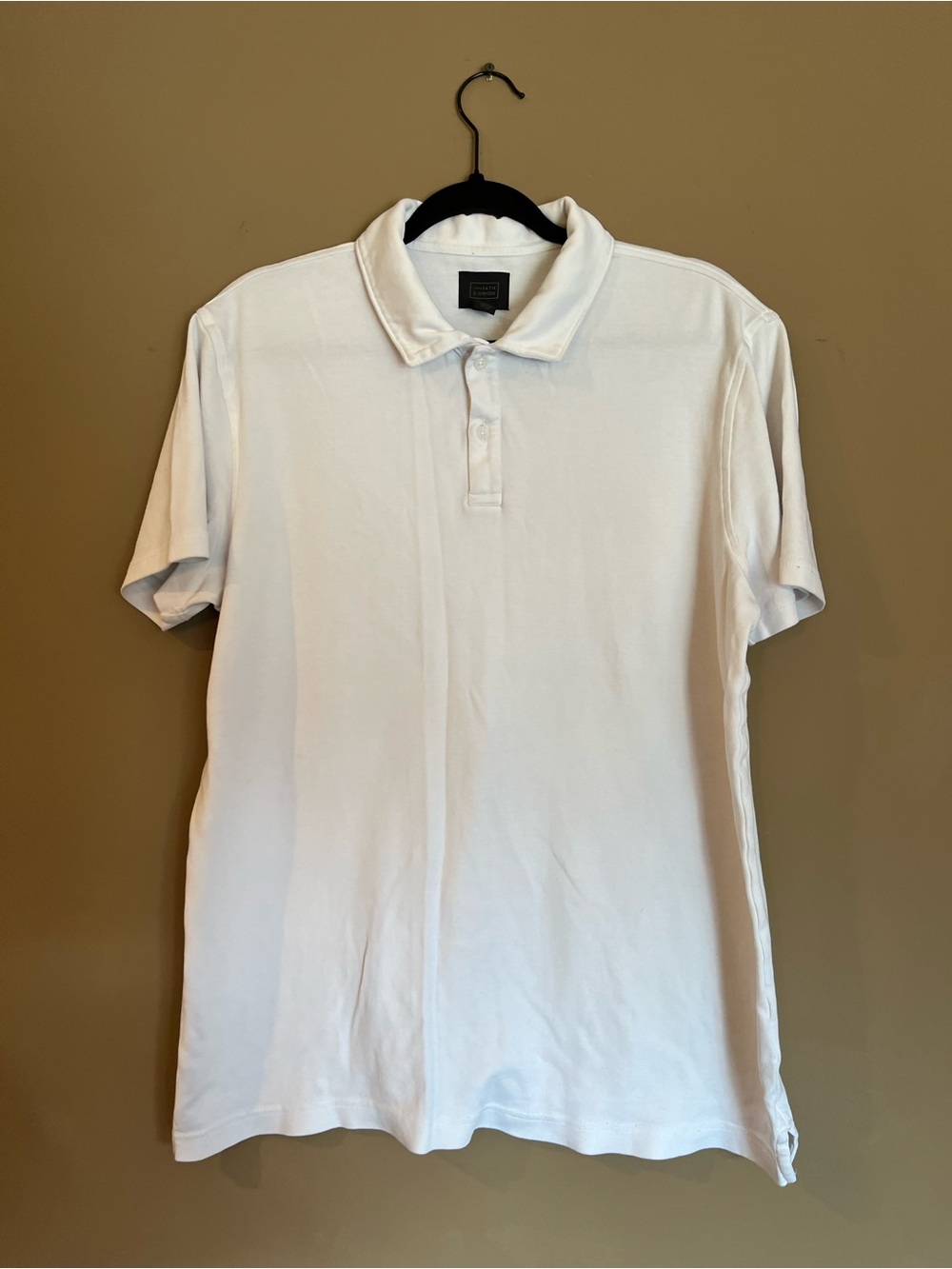 14th & Union White Cotton Polo Shirt Men's Large Short Sleeve Classic